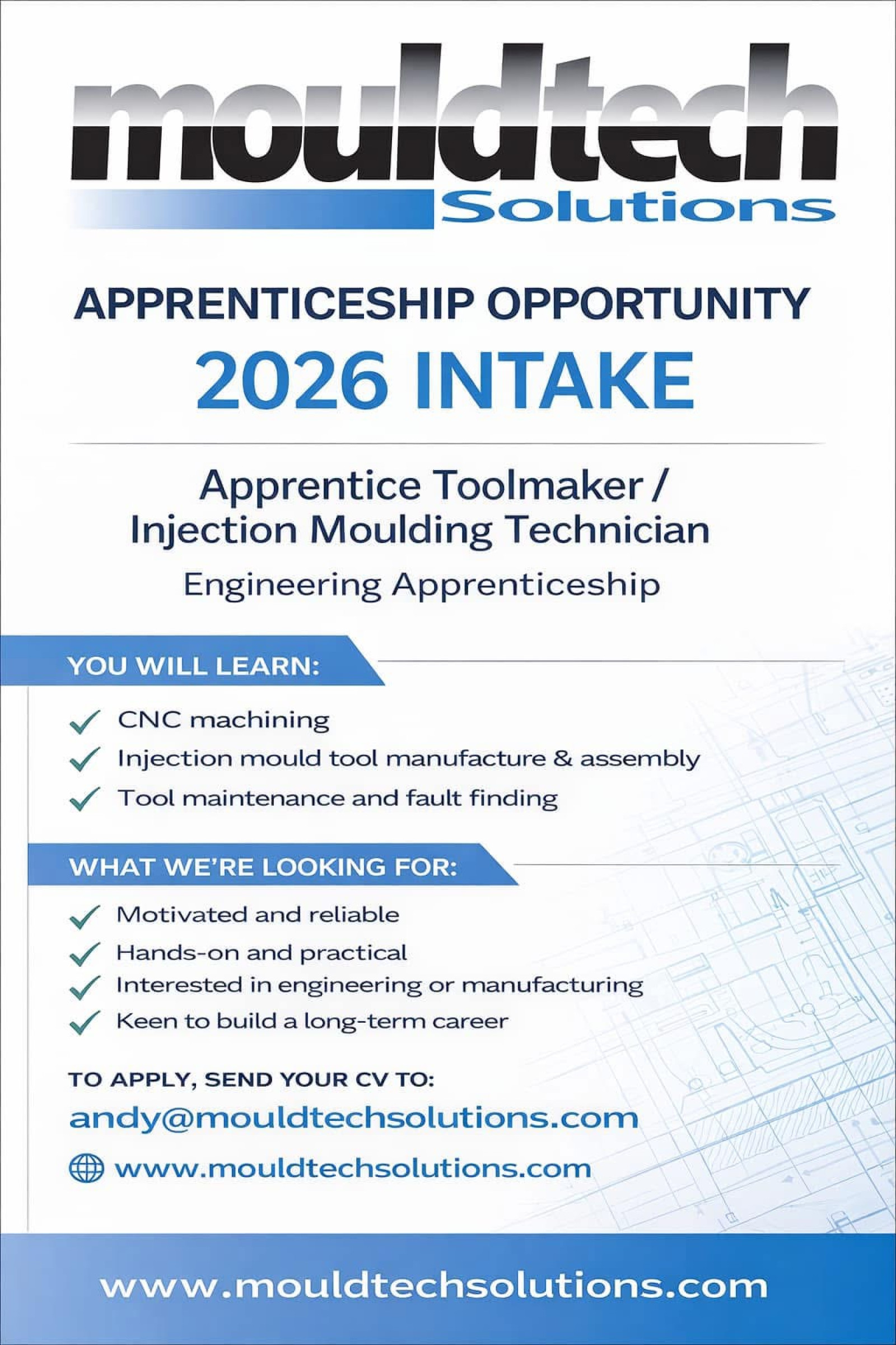Recruiting an apprentice for 2026