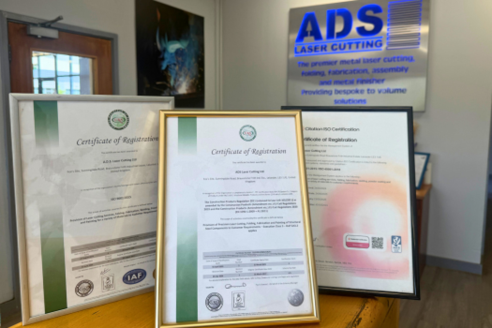 ADS Laser Cutting passes four standards audits and...