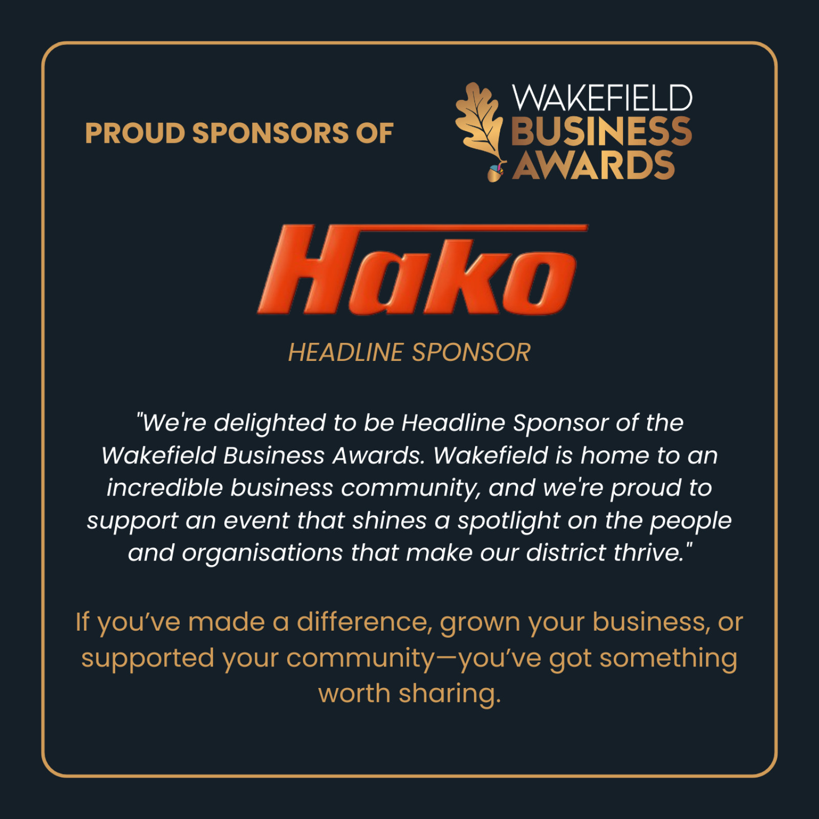 Hako Sponsoring the Wakefield Business Awards - En...