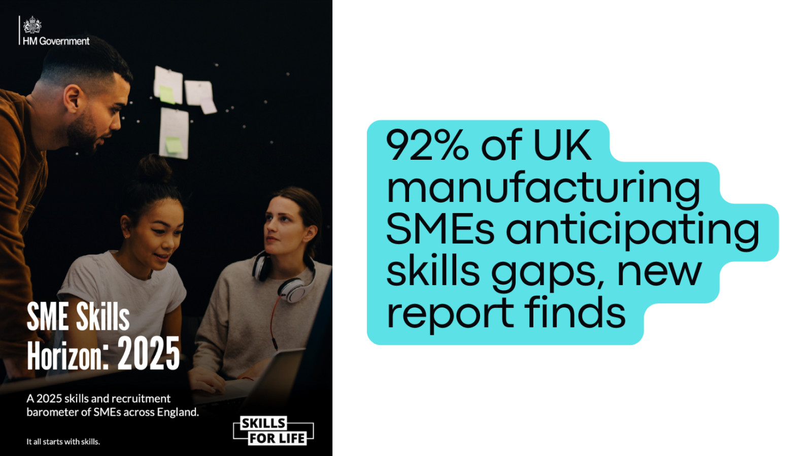 92% of manufacturing SMEs anticipating skills gaps...