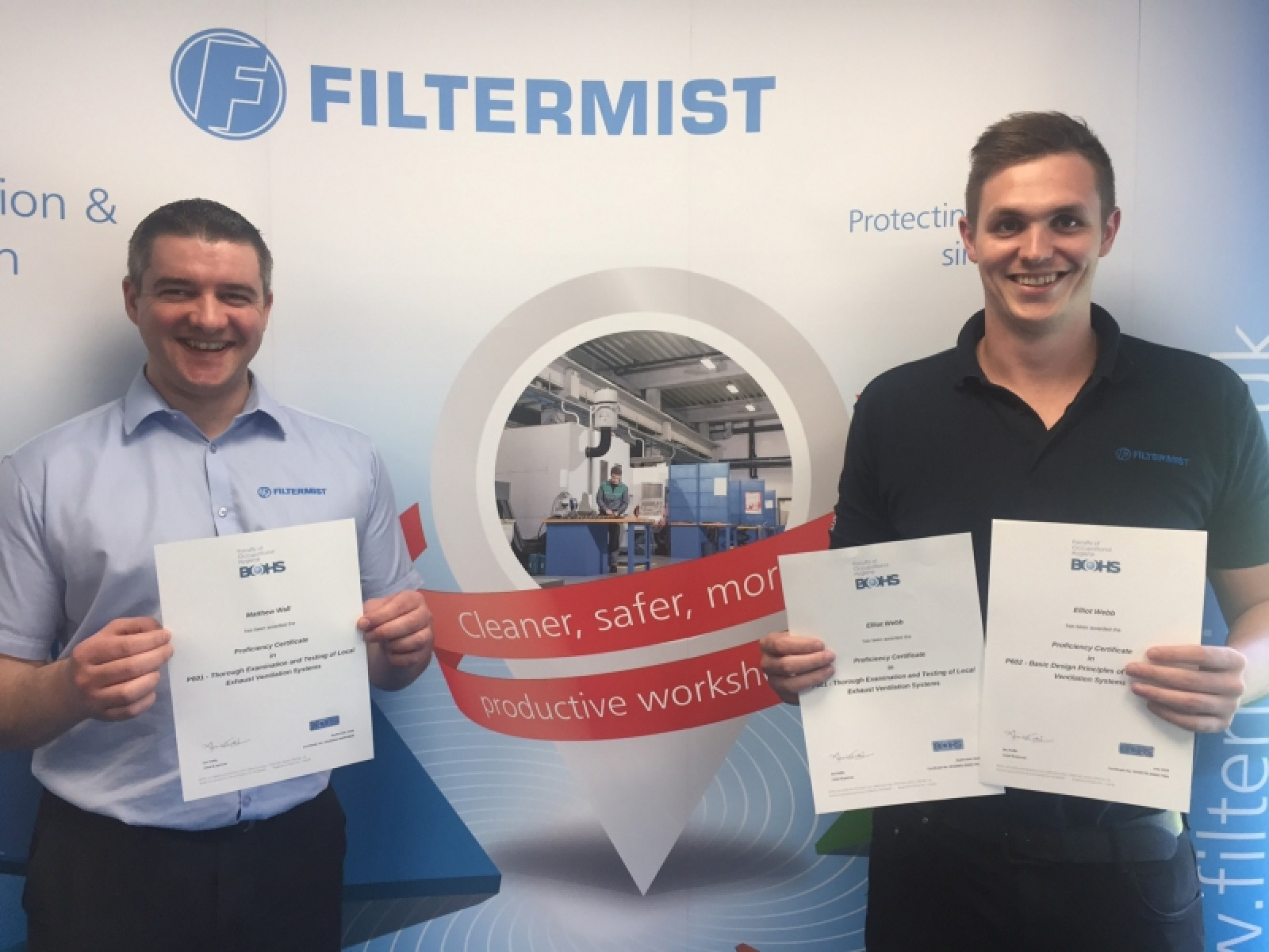 Filtermist increases specialist LEV resource with more BOHS accredited certifications