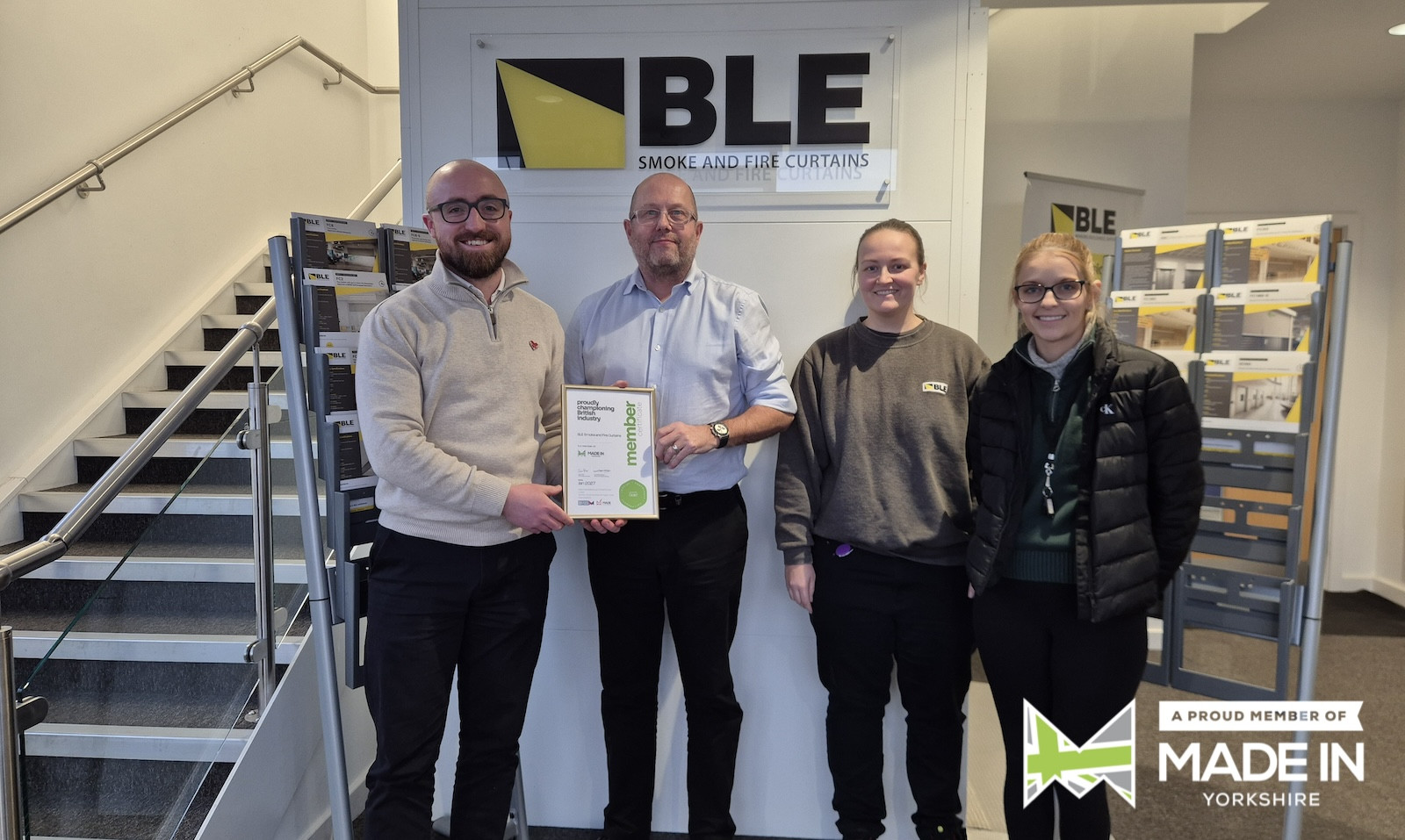 BLE Smoke and Fire Curtains Join Made in Yorkshire